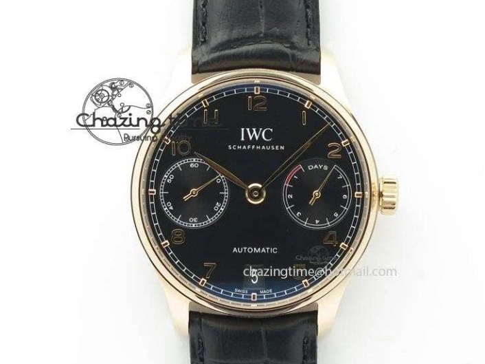 MIROTIME 0405 Bold Portuguese Real PR IW500704 ZF 1:1 Best Edition On Black Leather Strap A 7374